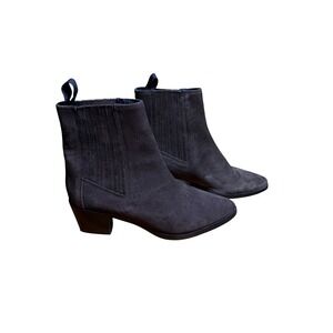 Rag Bone New York Suede Chelsea Boots Dark Brown Block Heel Size 37